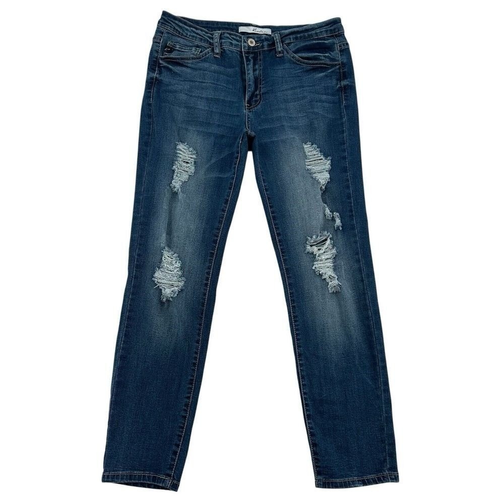 KanCan Los Angeles Toby Distressed Skinny Jean Blue Grunge Revival Stretch Sz 11